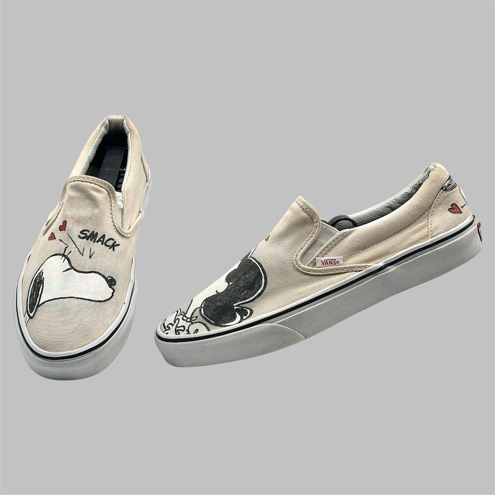 Vans X Peanuts Classic Slip On Lucy And Snoopy Kiss Smack - Women’s Size 9.5